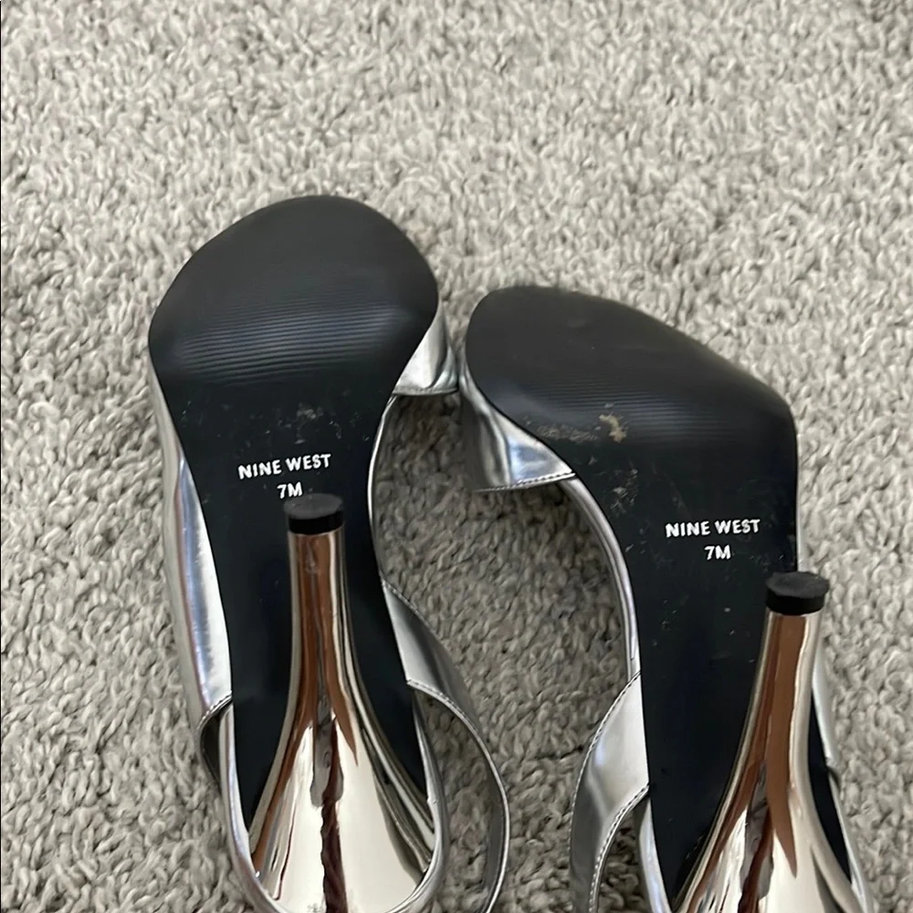 Nine West Women's Silver Slingback Heels - Picture 5 of 5